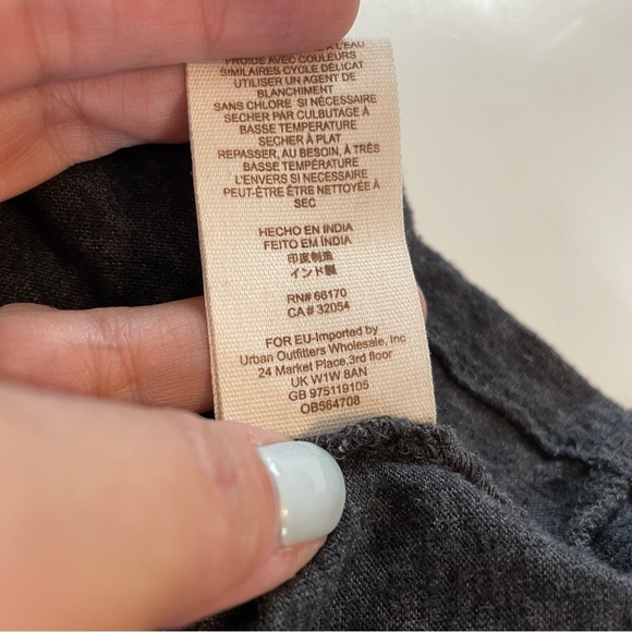 Free People Marcy Tank Charcoal Gray Blue Embroidered Details Boho Shirt Sz SM - Picture 11 of 14